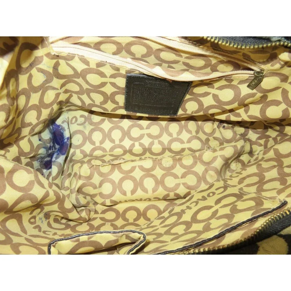 Coach Vintage Carly Multicolor Signature Monogram Canvas & Leather Hobo Bag